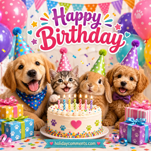 Cute Pets Party Birthday image to share