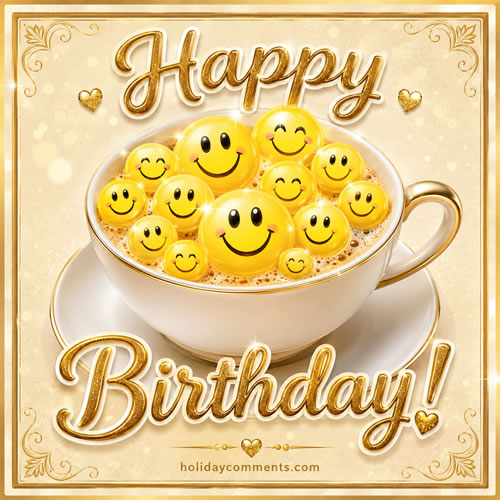 Smiley Filled Cup Birthday image to share