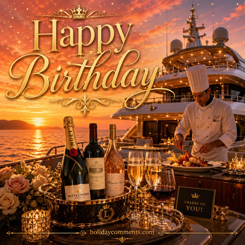 Sunset Yacht Celebration Birthday image to share