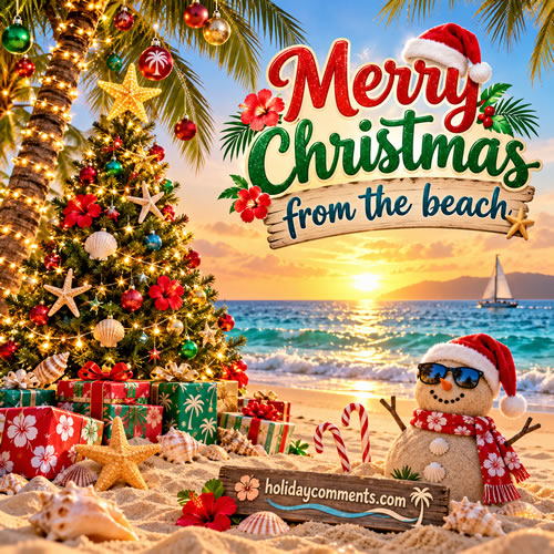 Beach Christmas image to share