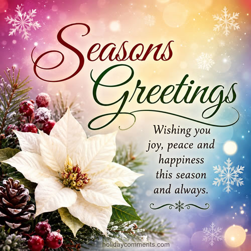 Seasons Greetings Snowflakes Christmas image to share