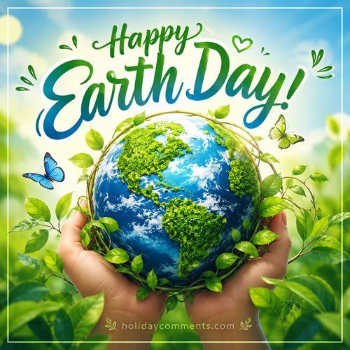 Hold Earth Earth Day image to share