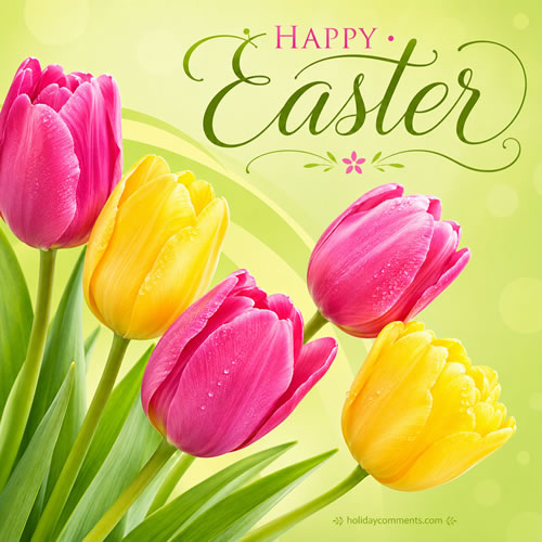 Bright Easter Tulips image to share
