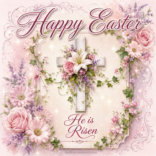 Floral Cross Easter image to share