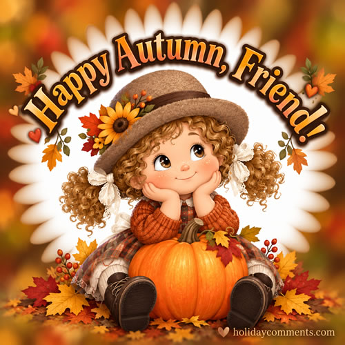 Pumpkin Girl Fall image to share
