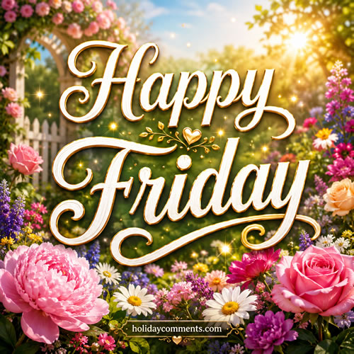 Floral Happy Friday Friday image to share