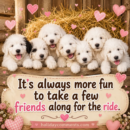 Dogs On Hayride Friendship Day image to share