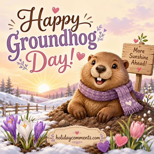 Cheerful Groundhog Sunshine