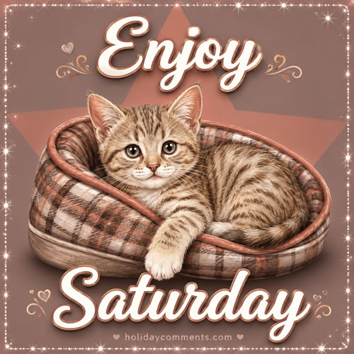 Cat Enjoy Saturday Saturday image to share