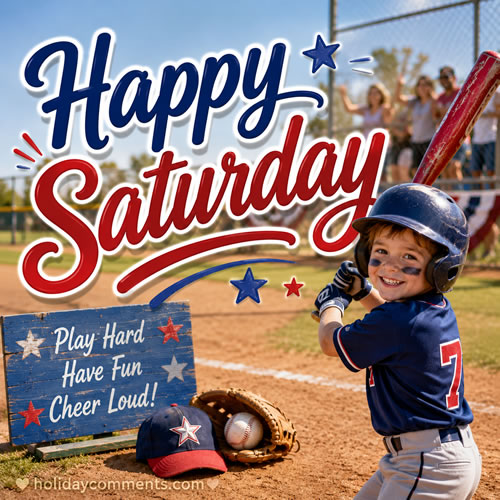 Child Batting Saturday image to share