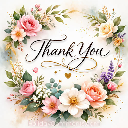 Floral Elegant Thanks image to share