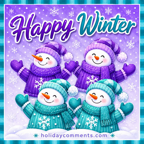 Happy Winter Snowmen image to share